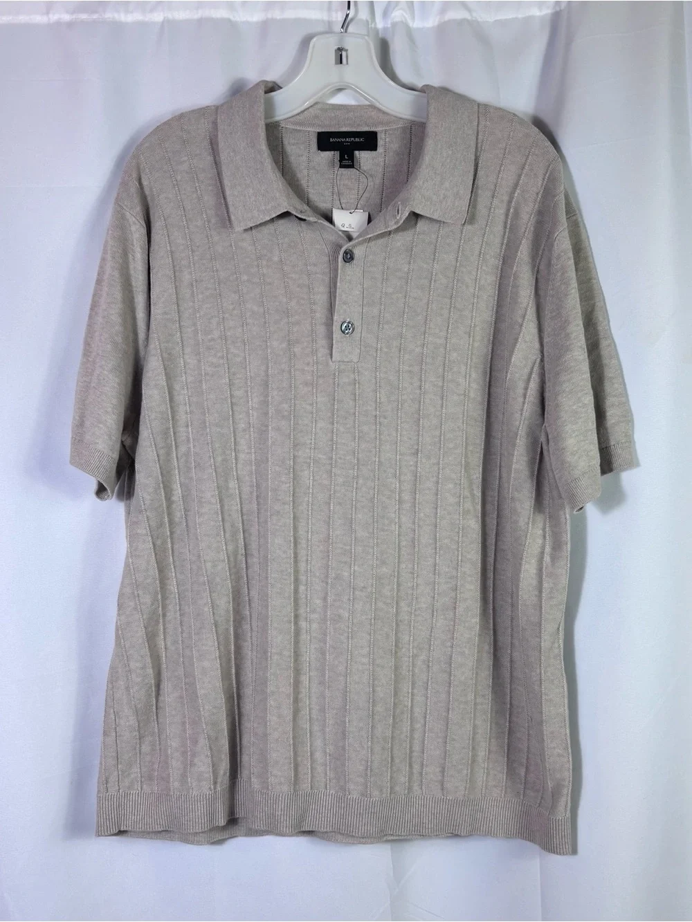 Banana Republic Ribbed Sweater Polo NWT Coastal Grandfather Quiet Luxury Resort